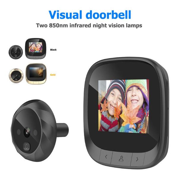 

door eye peephole camera door bell 2.4 inch lcd color screen electronic doorbell home security alarm/ welcome smart doorbell