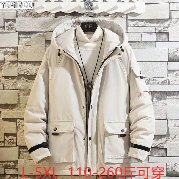 

winter mens jackets and coats silk-like cotton zipper parkas men japanese loose hooded hip hop streetwear thermal coat, Black