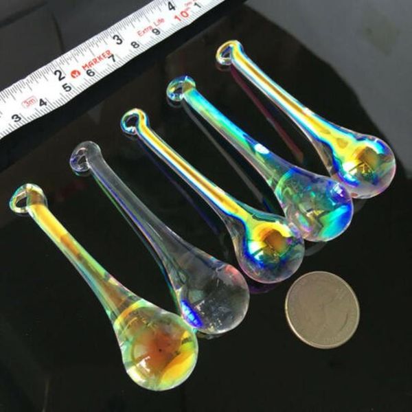

5x crystal raindrop chandelier glass prism drop icicle diy pendant suncatcher hanging waterdrop 80mm ornament h bbymvk