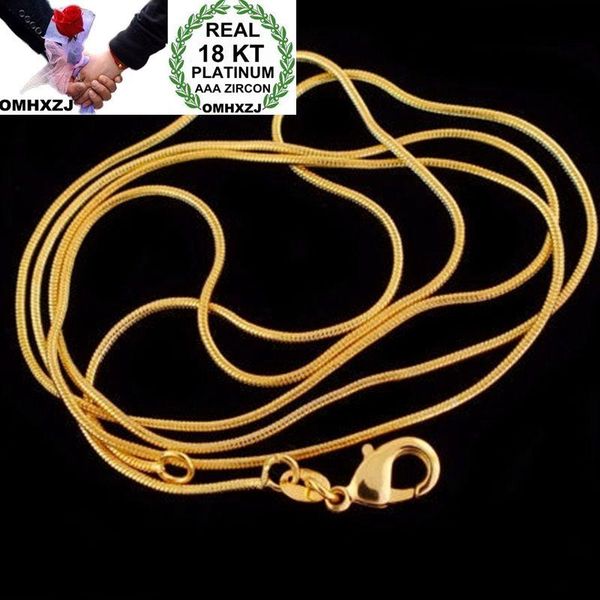 

omhxzj wholesale european fashion woman man party wedding gift snake chain 18kt yellow gold chain necklace na209, Silver