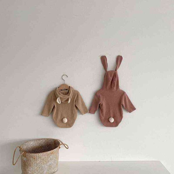 

baby boys girls jumpsuit newborn autumn hooded infant romper long sleeve toddler bodysuit cotton baby clothes rompers outfit g220223, Blue