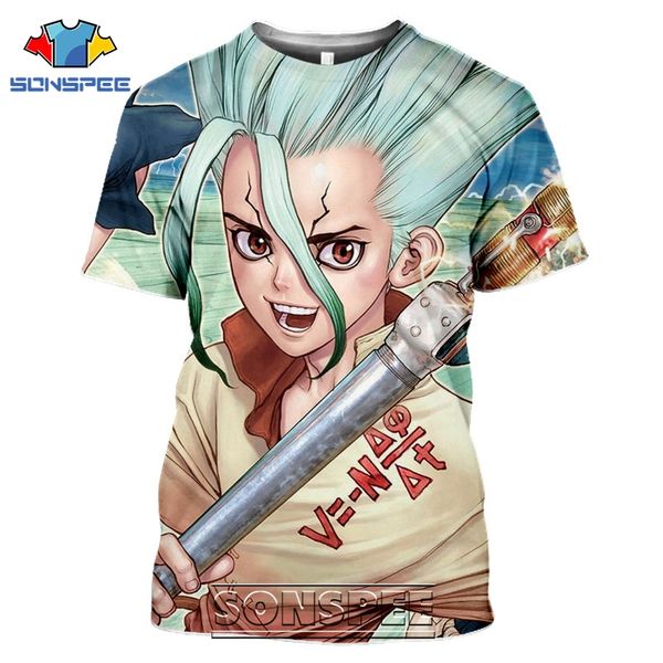 

dr stone cartoon anime 3d print shirts horror kawaii plus size men clothing