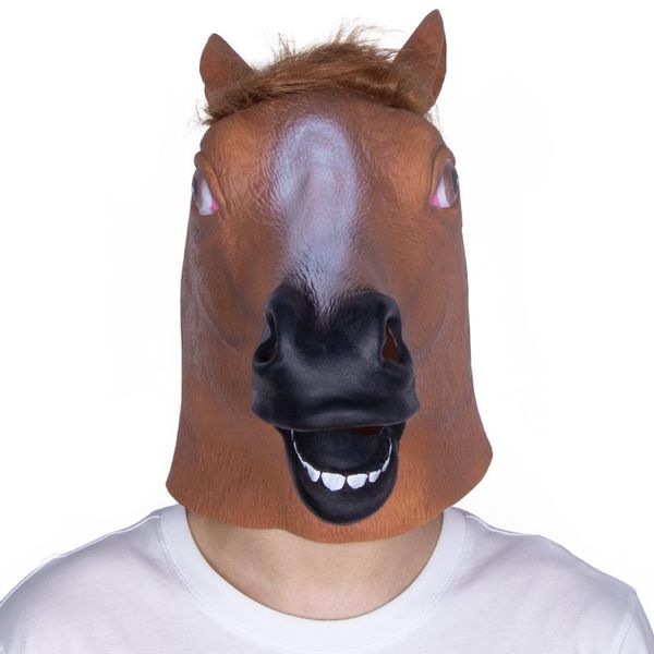 

halloween animal cosplay horse head latex masks party clothing dress up headgear