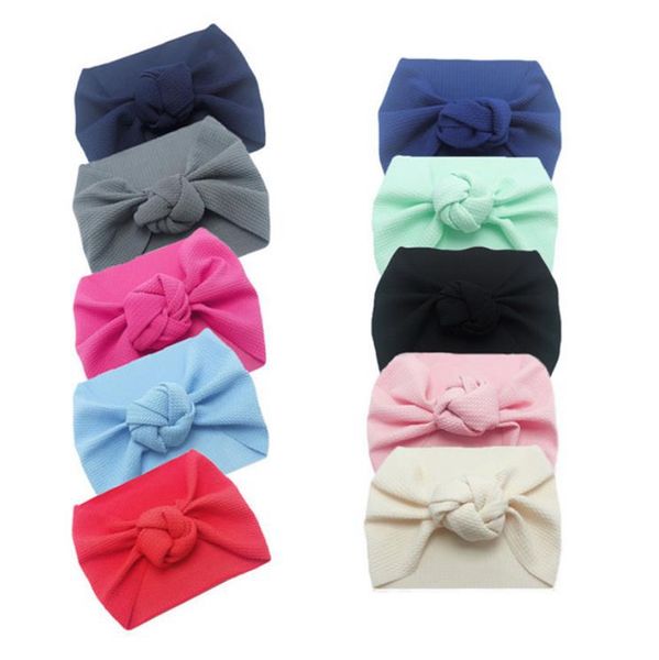 Fasce annodate per bambini Colore caramella Copricapo neonato Stretch Ragazze Turbante largo Copricapo fai da te Accessori per capelli per bambini 15 colori DW6178