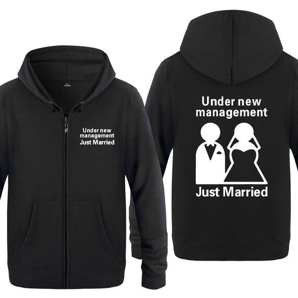 

under new management just married funny wedding gift hoodies 2018 fleece zipper cardigans hooded sweatshirts sport hooded sweatshirt hoodie