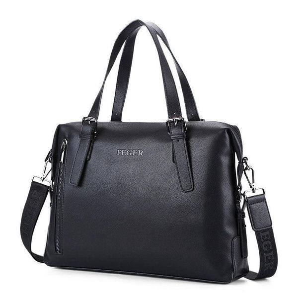 

2021 new luxury cow genuine leather business men's briefcase male briefcase shoulder bag men messenger bag tote computer