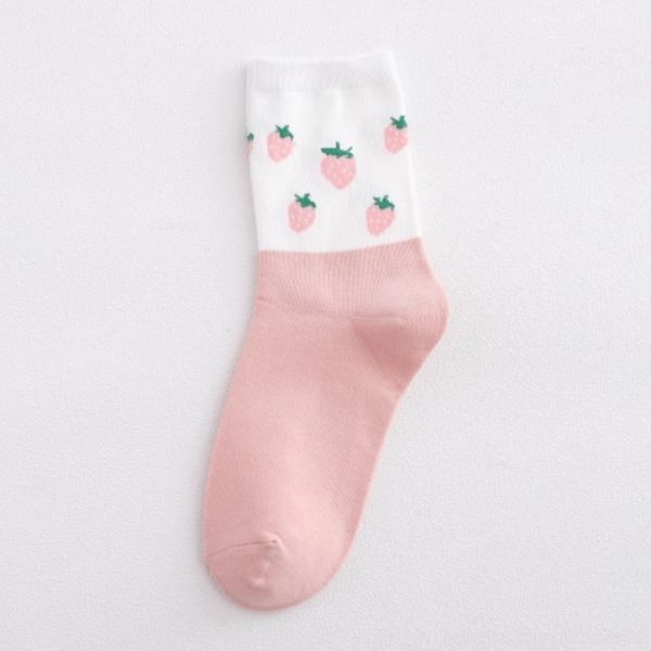 

aynvq 20 socks new style women's medium basic tube sockscute cotton years cotton strawberry strawberry socks skto3, Black