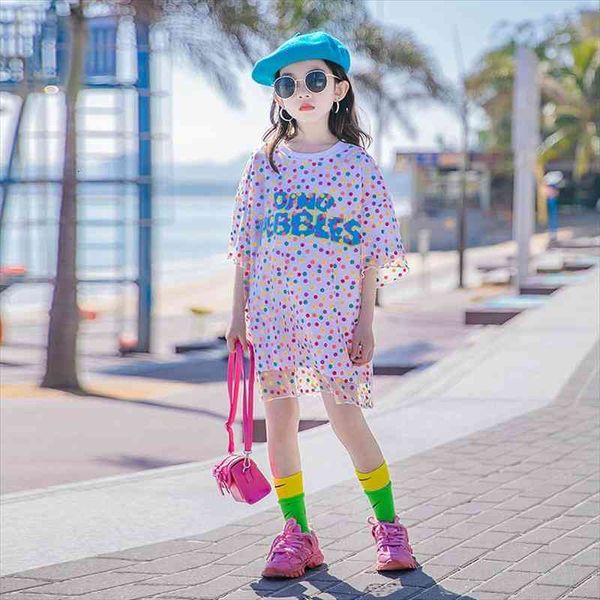 

kids girls polka dot print mesh cotton sweet dress 8 10 years summer children girls outfit, Red;yellow