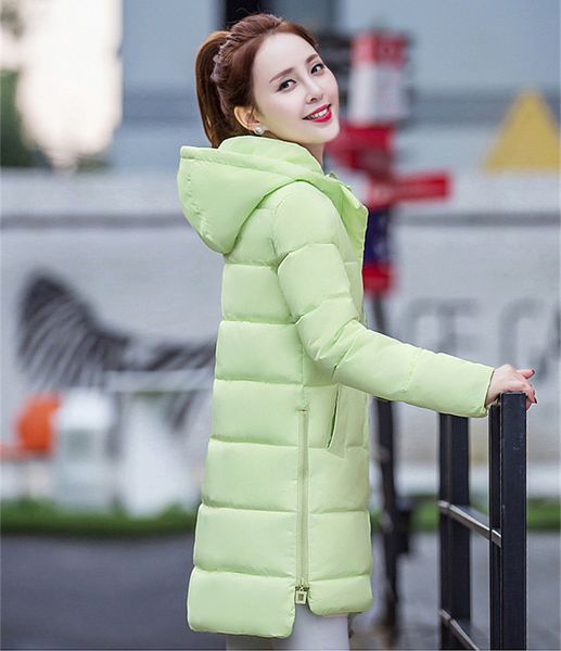 

2021 new ladies fashion hooded parka thin quilted female jacket solid women's winter jackets wxf452 devb, Black