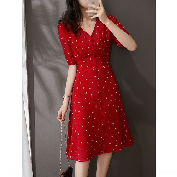 

mgffe strawberry dressstrawberry dressred 2020 bursts beautiful western style white op9kv mulberry silk lining dress dress summer new thin, Black;gray