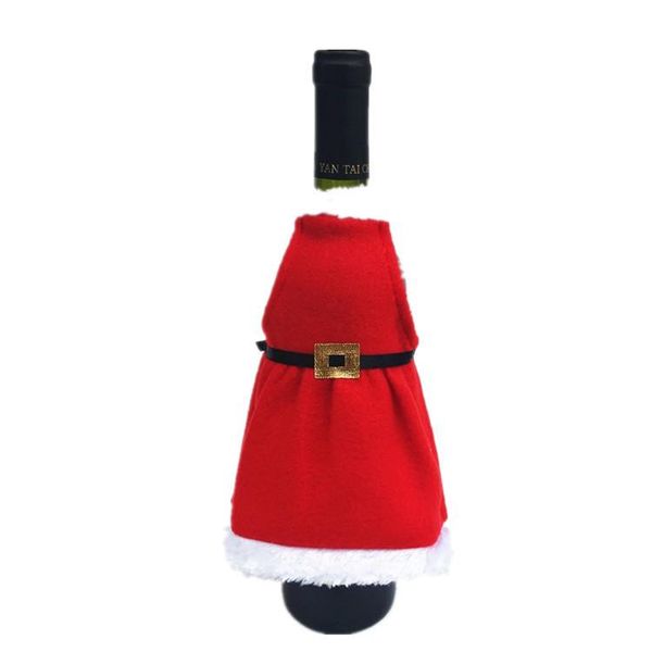 

christmas skirt apron red wine bottle cover red skirt christmas dining table accessories home party new year's decor xmas wmtrjv
