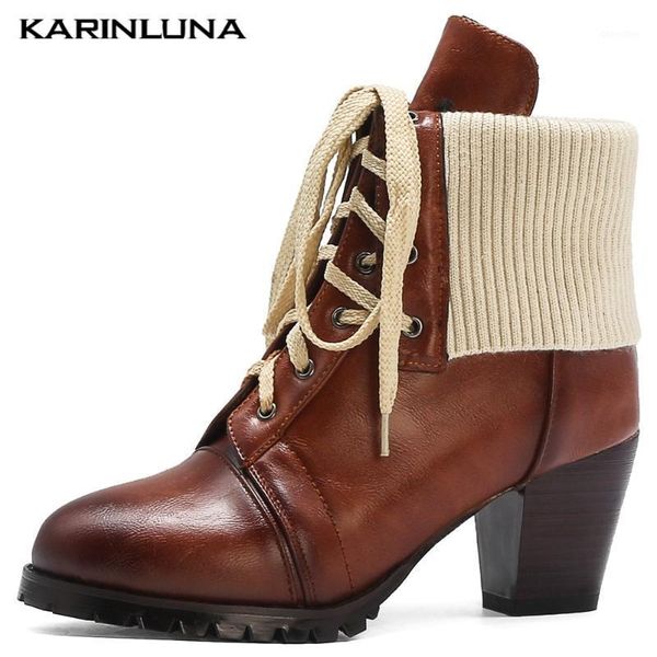 

boots brand large sizes 48 in stock high heels retro vintage lace up winter woman shoes ankle western boots1, Black