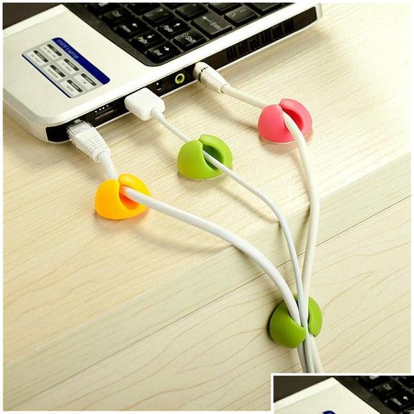 

5pcs solid desk set wire clip organizer office accessories supplies bobbin winder wrap cord cable manager for qylfdi dh_garden