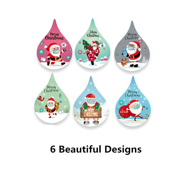 

droplets cute 6 styles merry christmas water stickers 1000pcs santa claus with face mask label for xmas holiday party gift decor new