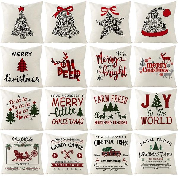 

linen cushion cover merry christmas decorations for home 2020 xmas navidad noel cristmas decor happy new year 2021