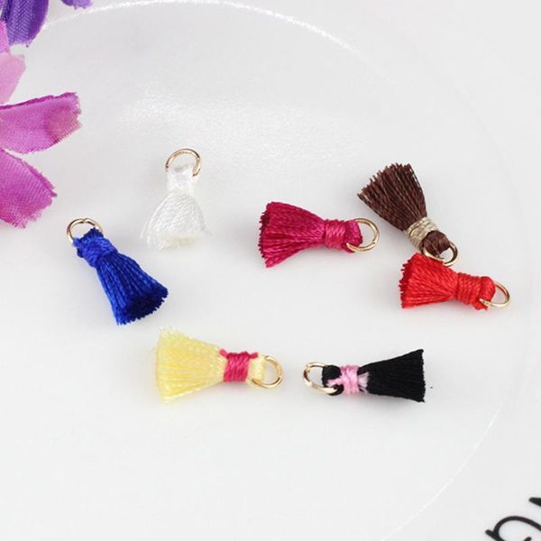 

30pcs 1.2cm mini silk tassel pendant for jewelry making diy bracelet cellphone pendant finding key bag pendant craft tassels h qylrvf