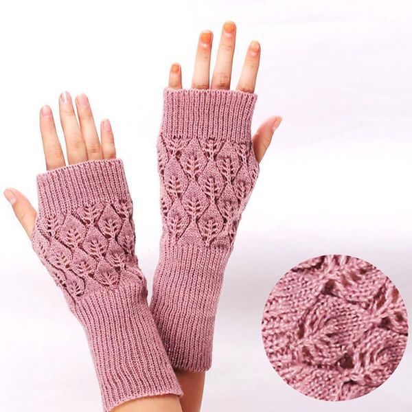 

five fingers gloves winter warm fingerless knitted for women mitten acrylic stretch half finger arm crochet knitting faux girl gifts1, Blue;gray