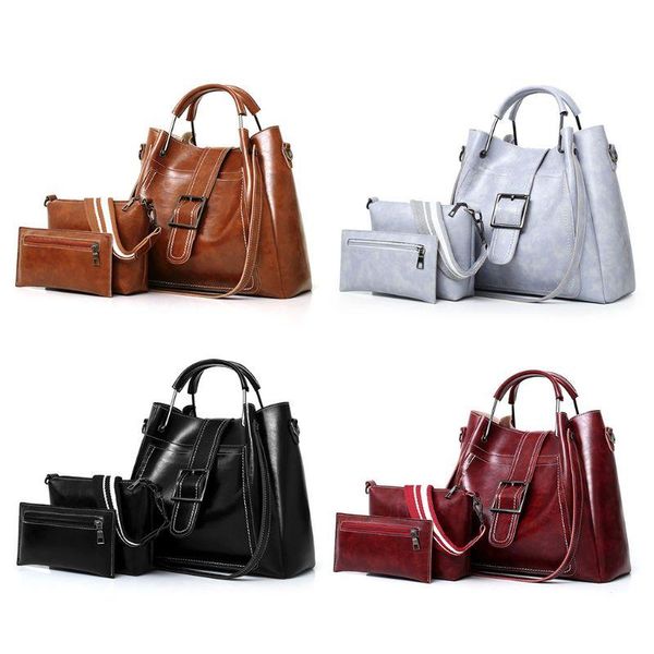 

3pcs women leather handbag ladies shoulder bags tote purse messenger satchel crossbody bag c90e