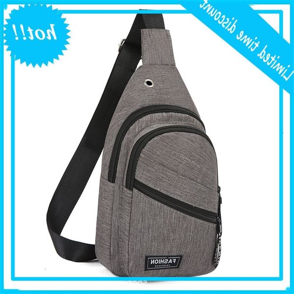 

fashion 2019 new outdoor leisure men's canvas shoulder usb charging wear resistant chest bag