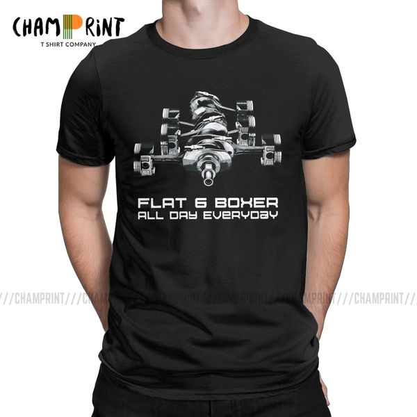 

sport car geek love boxer engine flat 6 all day everyday t-shirt men fashion tees round neck t shirts birthday present clothing