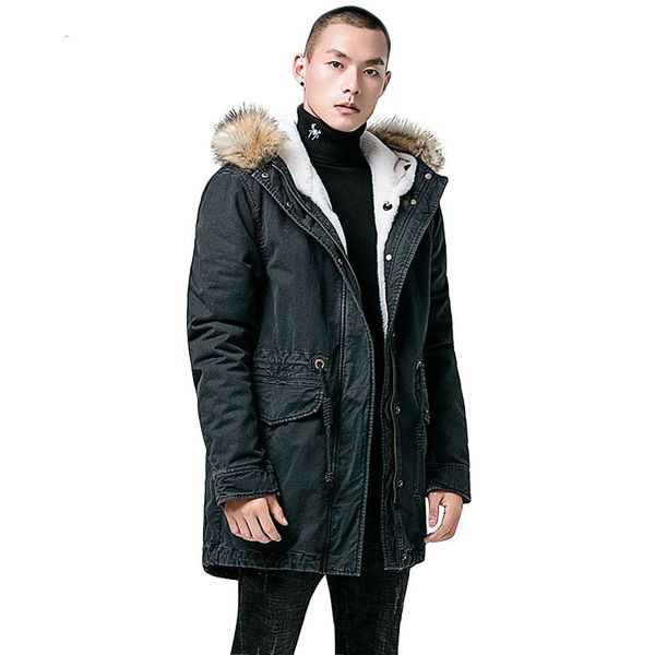 

custom simple men cotton long winterjacket fashion coats