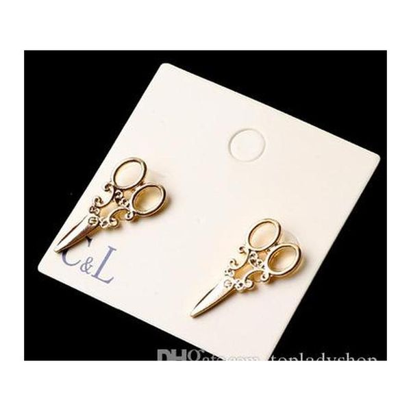 

personality scissors earrings stud fshears earring clippers earring stud fashion jewelry for women sh sqckqm queen66, Golden;silver