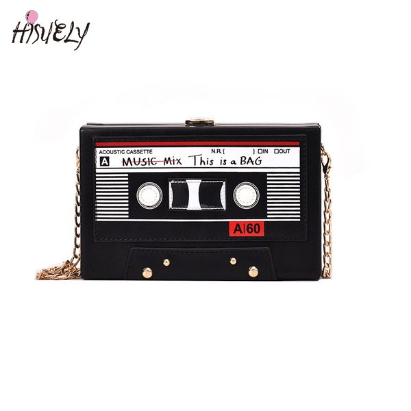 

2020 women shoulder bag new tape recorder women's bags cute funny cartoon pu leather chain crossbody bag female day clutches q5 c1223