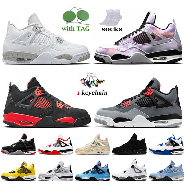 

4 women mens basketball shoes 4s red thunder 2022 og zen master sail white oreo infrared bred university blue military black cat