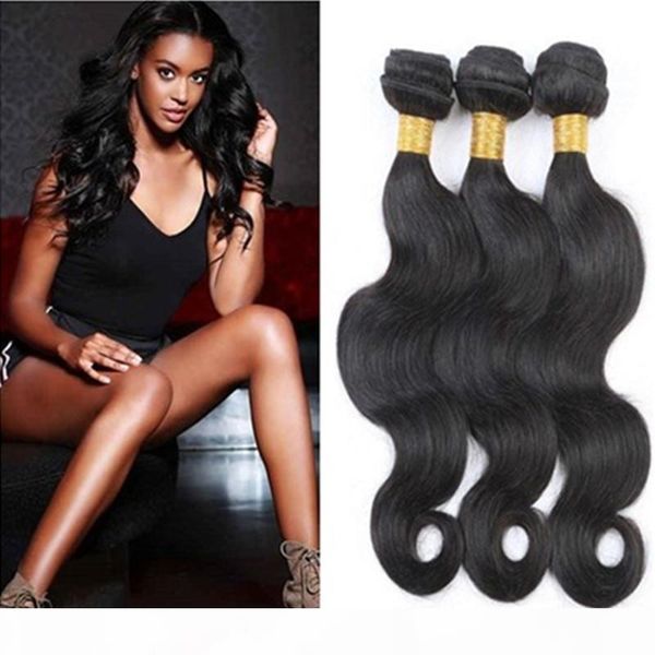 

9a brazilian unprocessed human hair bundles body wave natural black color bundles can be dyed with factory wholesale, Black;brown