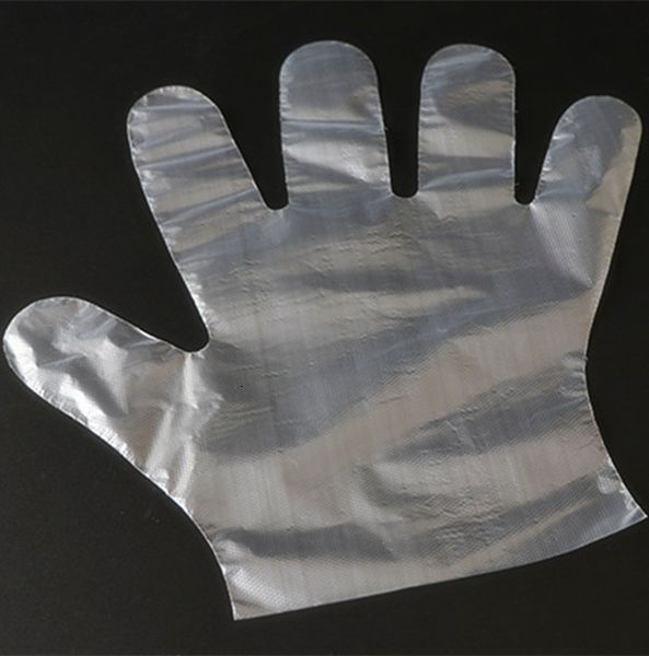 

home eco-friendly biodegradable disposable plastic restaurant kitchen clean transparent thickened pe film gloves for hou