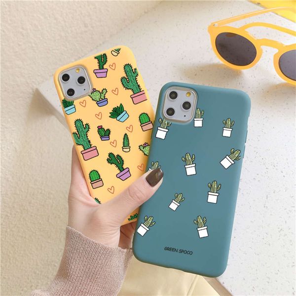 

cute cactus phone redmi 8a 7a 9s 8t 8 max soft tpu for xiaomi mi a3 9 note 10 lite 9t poco f2 pro case funda