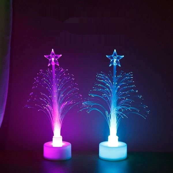 

k9d0s led gift colorful luminous stereo tree christmas tree christmas decoration small fiber-optic luminous gift glowing kuyno