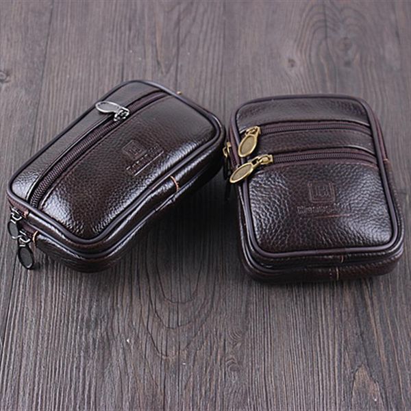 

bisi wear belt pocket phone coin waist bag vintage cow leather multi function men waist pack wear resistant outdoor purse