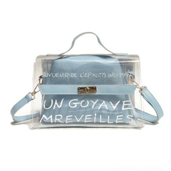 

xtxf2 transparent summer messenger fairy fire new versatile korean version of fashion portable transparent summer super mini bag ins super 2