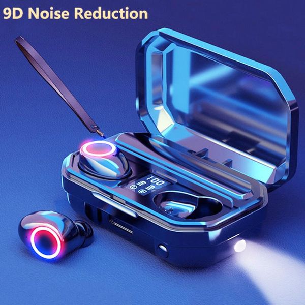 

touch control 5.0 bluetooth earphone 2000mah sport wireless headphones waterproof wireless bluetooth headset 9d noise cancelling