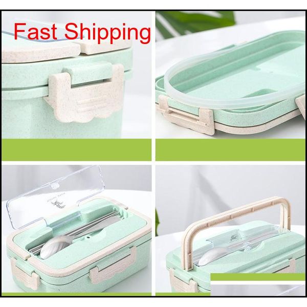

wheat straw lunch box creative fashion microwave sealed lid tableware food container multi-functional latt qylpah tore2010