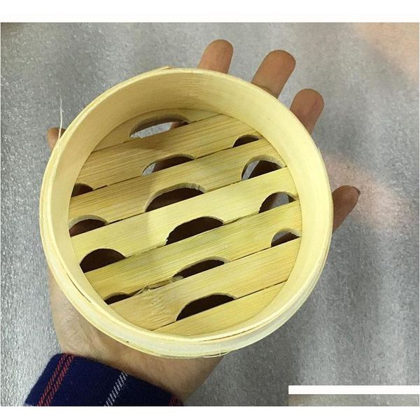 

3.5 inch mini bamboo steamer basket with lid for soup meat dumplings baozi dim sum vegetable steaming cooking jlldos comb2010