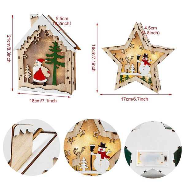 

2020 santa claus wooden led light house ornament christmas decoration for home decor xmas gift navidad natal happy new year 2021 bbyupq