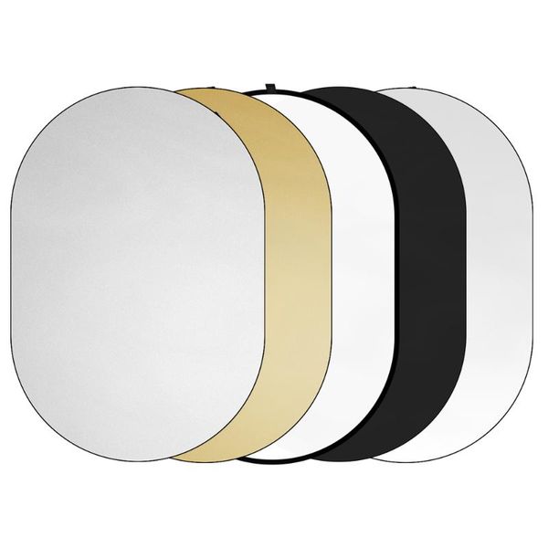

lighting & studio accessories 100 * 150cm/39 59inch collapsible light reflector 5 in 1 multi disc pography po oval portable with bag