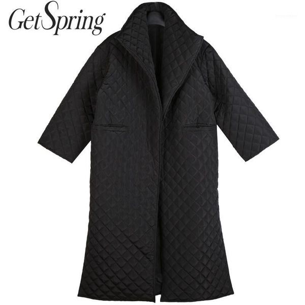 

getspring women parka split irregular warm iiiing long women parka winter outwear jacket coat black asymmetry vintage coats 20191