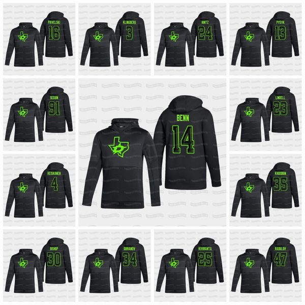 

dallas stars 2021 blackout pullover hoodie joel kiviranta jamie benn tyler seguin radulov heiskanen pavelski bishop khudobin zuccarello, Black;red