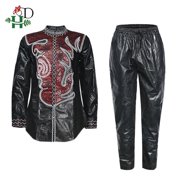 

hd mens dashiki рубашка брюки комплект вышивка базен riche топы брюки костюм южноафриканского мужской формальный наряд 2020 wedding party, Red