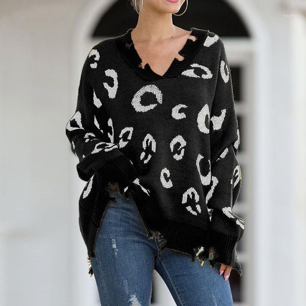 

printing pullover loose sweaters for women slim sweater long sleeve warm knit jumper female kniting blouse1, White;black