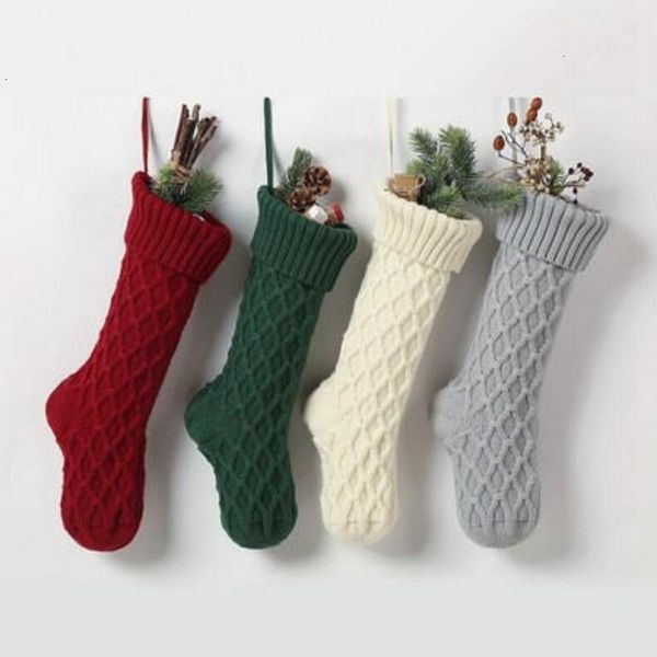 

knitted socks christmas tree acrylic hanging gift sock xmas party candy stockings knitting stocking
