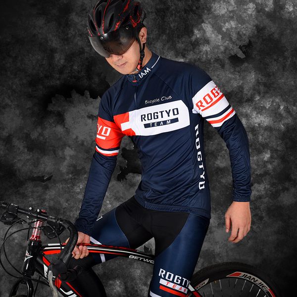 

new mens cycling jersey pro team tracksuit mountain bike wear set quick dry long sleeve cycling clothing road bicycle sportswear sports suit, Gray