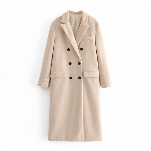 

2020 autumn winter new women tweed coat solid long sleeve casual women jacket windbreaker outerwear trench parka female1, Black