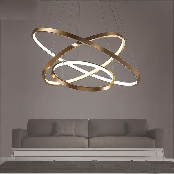 

fashional dinning room modern chandeliers circle rings led chandelier light for indoor lighting ac 85-260v 40cm 60cm 80cm 100cm
