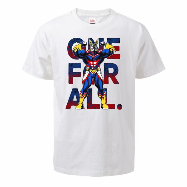 

new arrival my hero academia men t-shirt 2019 summer 100% cotton all might tees japan anime one for all short sleeve tee, White;black