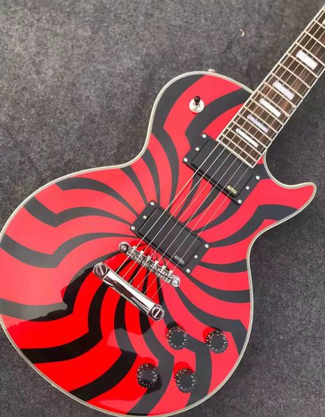 

lp costom electric guitar body mahogany finish gloss red & black