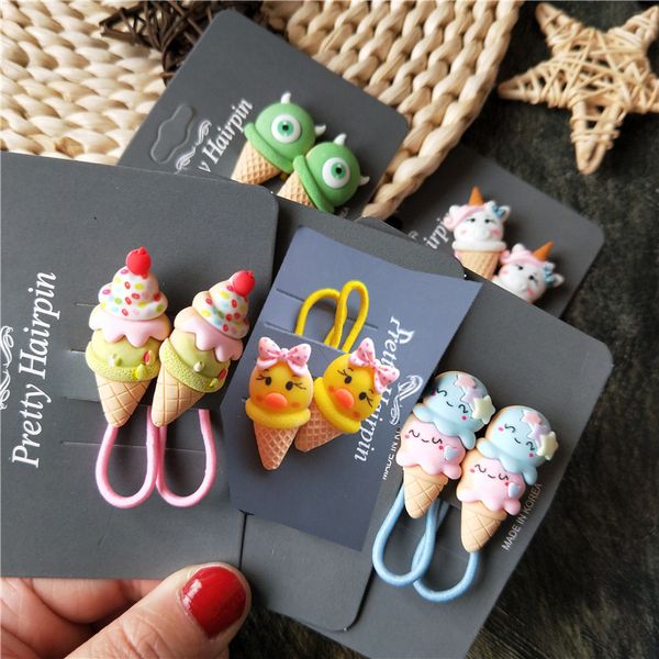 

2pcs симпатичные новый мультфильм сладкий пробки принцессы головной убор дети bands elastic волос дети канаты девочки аксессуары детские hea